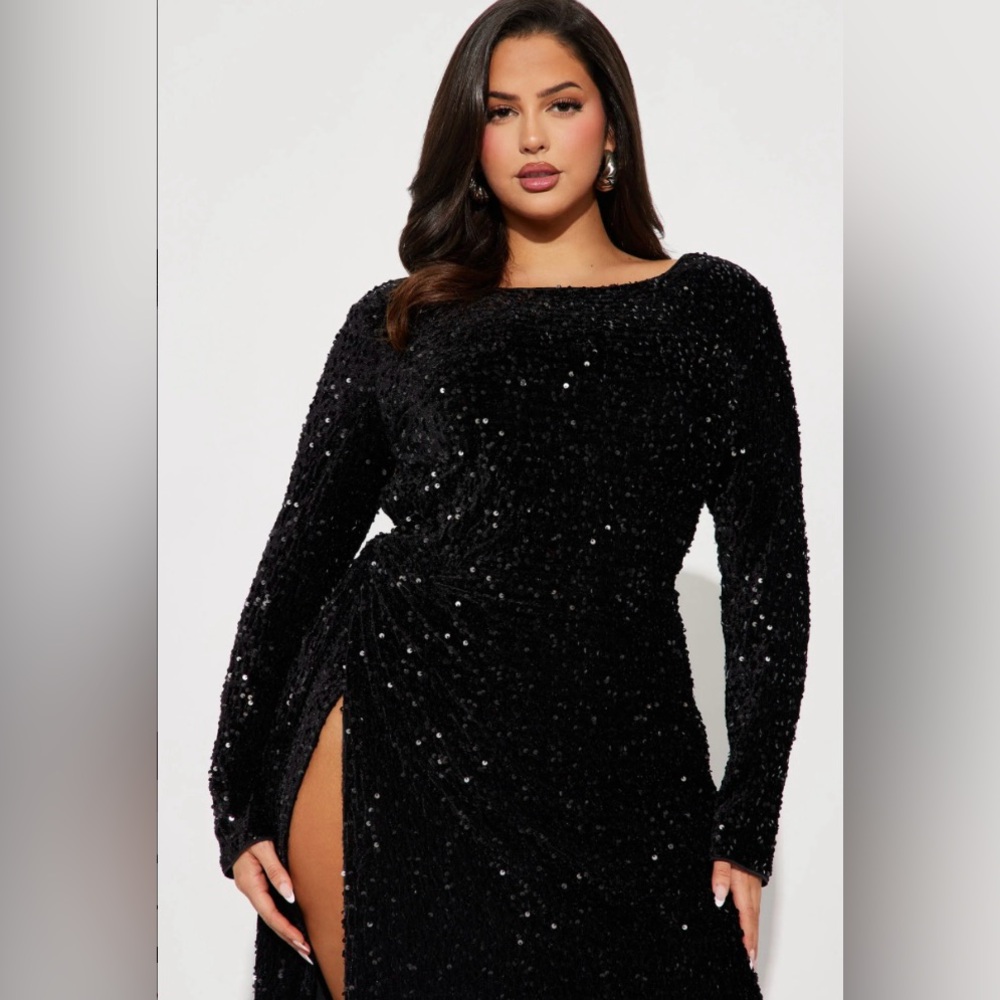 Fashion Nova Black Sequin Dress